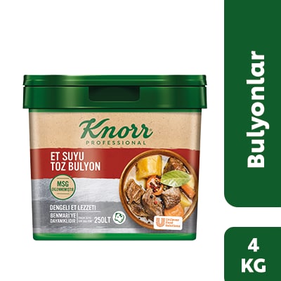 Knorr Tuzu Azaltılmış Et Bulyon 4KG - Mutfakta operasyonu azaltır, hijyen güvenilirliğini arttırır.